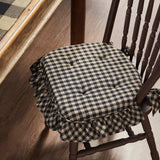 Black and Tan Check Ruffled Chair Pad-Lange General Store