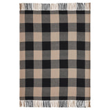 Black and Tan Check Woven Throw-Lange General Store