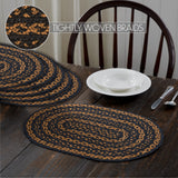 Blackstone Farm Braided Oval Placemat Set of 6 – 12x18 – Styled Table Setting with tightly woven braids callout