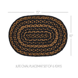 Blackstone Farm Braided Oval Placemat Set of 6 – 10x15 – Close-Up Jute Braid Detail