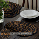 Blackstone Farm Braided Oval Placemat Set of 6 – 10x15 – Styled Table Setting with tightly woven braids callout