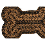 Blackstone Farm Dog Bone Braided Waterproof Rug Mat – Small – Rustic Farmhouse Dog Mat – Country Black, Tan