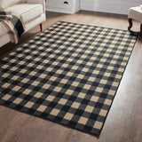Black Check Indoor/Outdoor Collection Rugs-Lange General Store