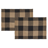 Black Check Placemat Set of 2-Lange General Store