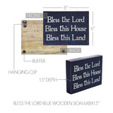 Bless The Lord Blue Wooden Sign-Lange General Store