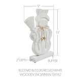 Blizzard Bliss Distressed White Wooden Snowman-Lange General Store