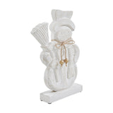 Blizzard Bliss Distressed White Wooden Snowman-Lange General Store