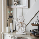 Blizzard Bliss Distressed White Wooden Snowman-Lange General Store