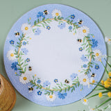 Blue Daisy Bee Braided Placemat-Lange General Store