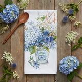 Bohemian Blue Hydrangea Terry Towel-Lange General Store