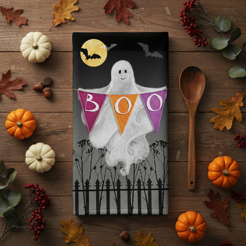 Boo Ghost Terry Towel