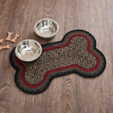 Boone Trace Dog Bone Braided Waterproof Rug Mat – Medium 15x23 – Chili Pepper, Caviar, Natural, Grey