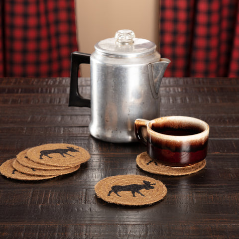 Moose Natural Braided Coasters-Lange General Store
