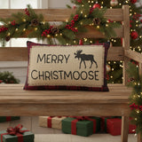 Cumberland Red Black Plaid Merry Christmoose Pillow-Lange General Store
