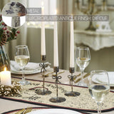 Bow Candlestick Holders Burnished Metal Set of 3-Lange General Store