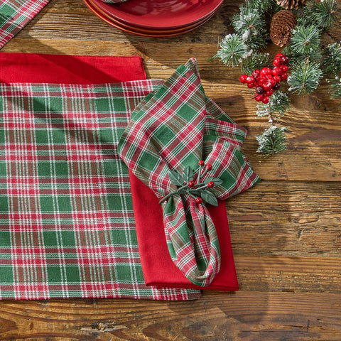 Boxwood & Pine Plaid Cotton Cloth Napkins Set of 4