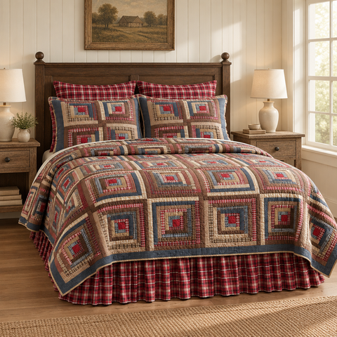Braxboro Quilt in a new farmhouse bedroom