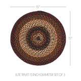 Brick Raven Braided Trivet 15" Set of 3