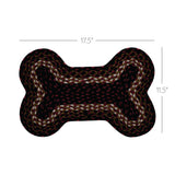 Brick Raven Dog Bone Braided Waterproof Rug Mat – Small 11.5x17.5 – Indoor Outdoor Pet Bowl Mat