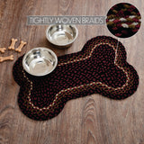 Brick Raven Dog Bone Braided Waterproof Rug Mat – Medium – Cabin Lodge Dog Mat – Brick Red, Dark Tan