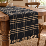 Bridgeton Black Chindi Table Runner revised using the original fabric pattern