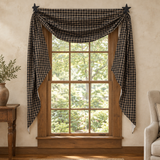 Bridgeton Black Fishtail Swag in a rustic home setting