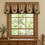 Bridgeton Black Star Point Valance in a rustic home