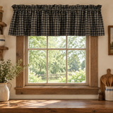 Bridgeton Black Valance in a rustic kitchen setting