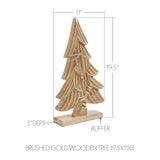 Brushed Gold Wooden Tree-Lange General Store