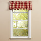 Buffalo Garnet Check Ruffled Valance-Lange General Store