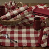 Buffalo Garnet Check Yarn Placemats-Lange General Store