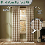 Buffalo Natural Check Panel Curtains-Lange General Store