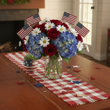Buffalo Red and White Check Yarn Table Runners-Lange General Store