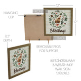 Bunny Hop Blessings Bunny & Wreath Wall Sign-Lange General Store