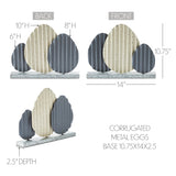 Bunny Hop Corrugated 3 Metal Eggs w/ Base-Lange General Store