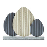 Bunny Hop Corrugated 3 Metal Eggs w/ Base-Lange General Store