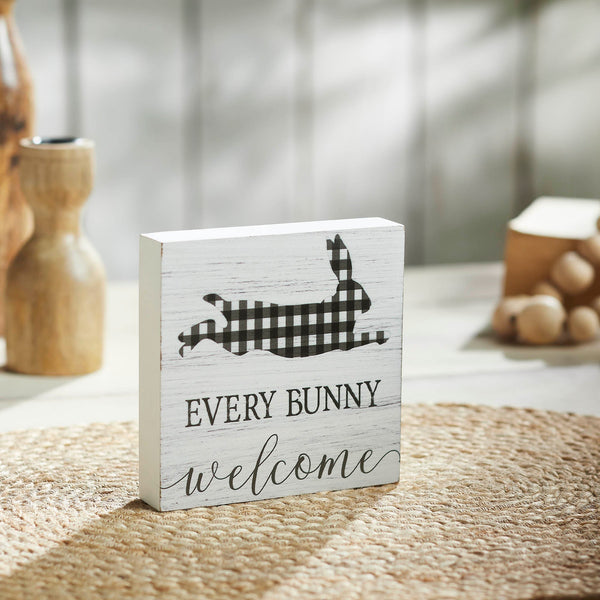 Bunny Hop Every Bunny Welcome Buffalo Check Block Sign – Lange General ...