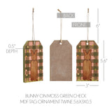 Bunny Hop Green Check Tag Ornament-Lange General Store
