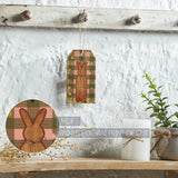 Bunny Hop Green Check Tag Ornament-Lange General Store