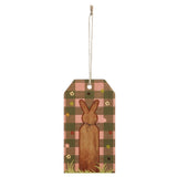 Bunny Hop Green Check Tag Ornament-Lange General Store