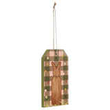 Bunny Hop Green Check Tag Ornament-Lange General Store