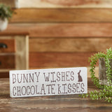 Bunny Wishes Chocolate Kisses Wooden Sign-Lange General Store
