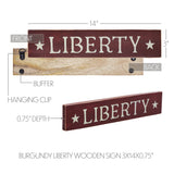 Burgundy Liberty Wooden Sign-Lange General Store