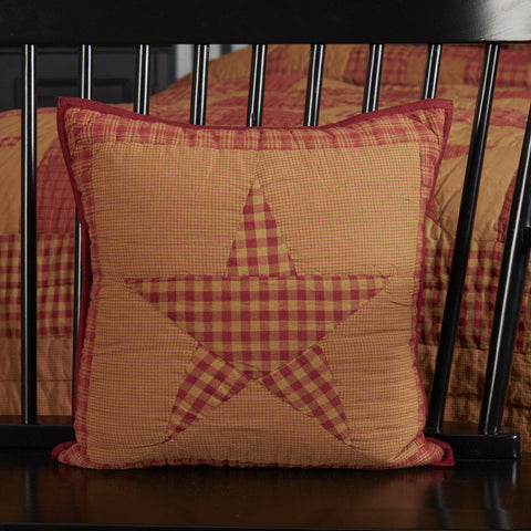 Ninepatch Star Quilted Pillow 16"-Lange General Store