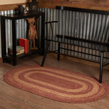 Burgundy Tan Collection Jute Rugs - Oval - Lange General Store