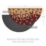 Burgundy Tan Stars Welcome Door Mats-Lange General Store