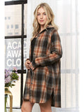 Button Down Flannel Shacket - Rust-Lange General Store