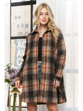 Button Down Flannel Shacket - Rust-Lange General Store