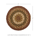 Cabin Patch Braided 8" Trivet Set of 3