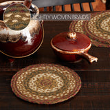 Cabin Patch Braided 8" Trivet Set of 3